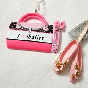 NEW Ballet Shoes & I Love Ballet Bag Ornaments from Macy's